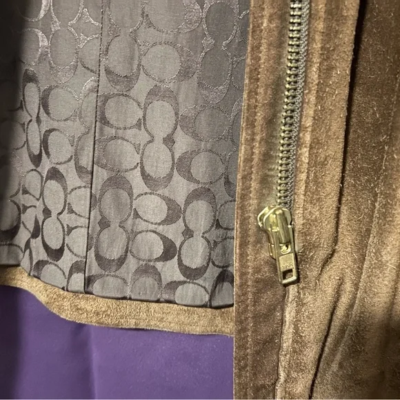 VINTAGE COACH SUEDE LEATHER JACKET COAT - Picture 7 of 9